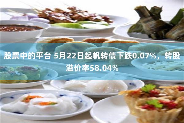 股票中的平台 5月22日起帆转债下跌0.07%，转股溢价率58.04%