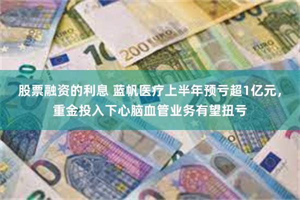 股票融资的利息 蓝帆医疗上半年预亏超1亿元，重金投入下心脑血管业务有望扭亏